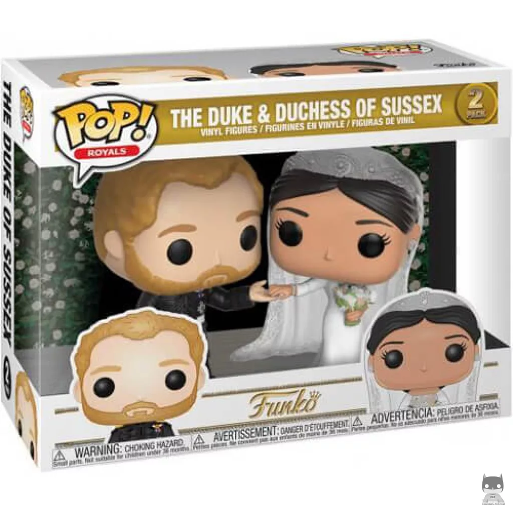 Figurine Funko POP Le Duc et la Duchesse de Sussex avec boîte