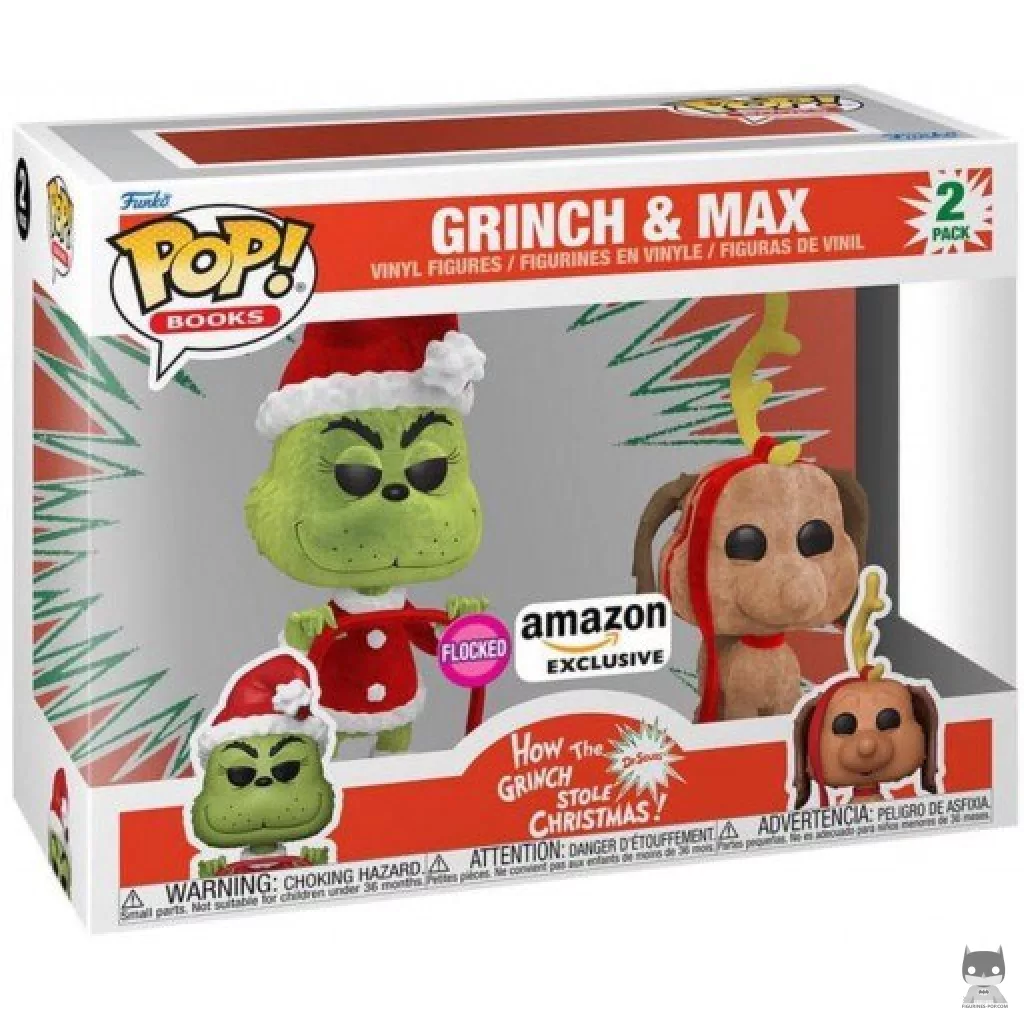 Figurine Funko POP Grinch & Max (Flocked) avec boîte
