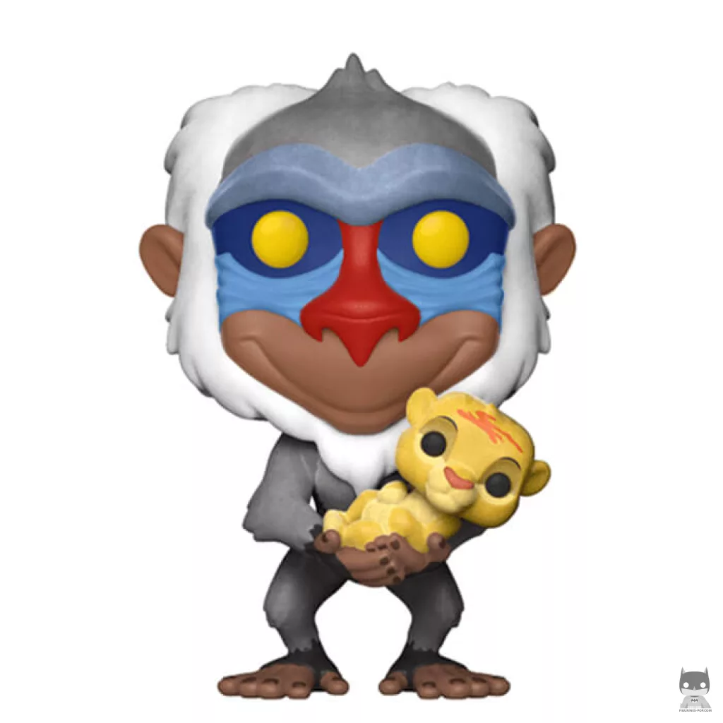 Figurine Funko POP Rafiki tenant Simba bébé (Flocked) (Le Roi Lion)