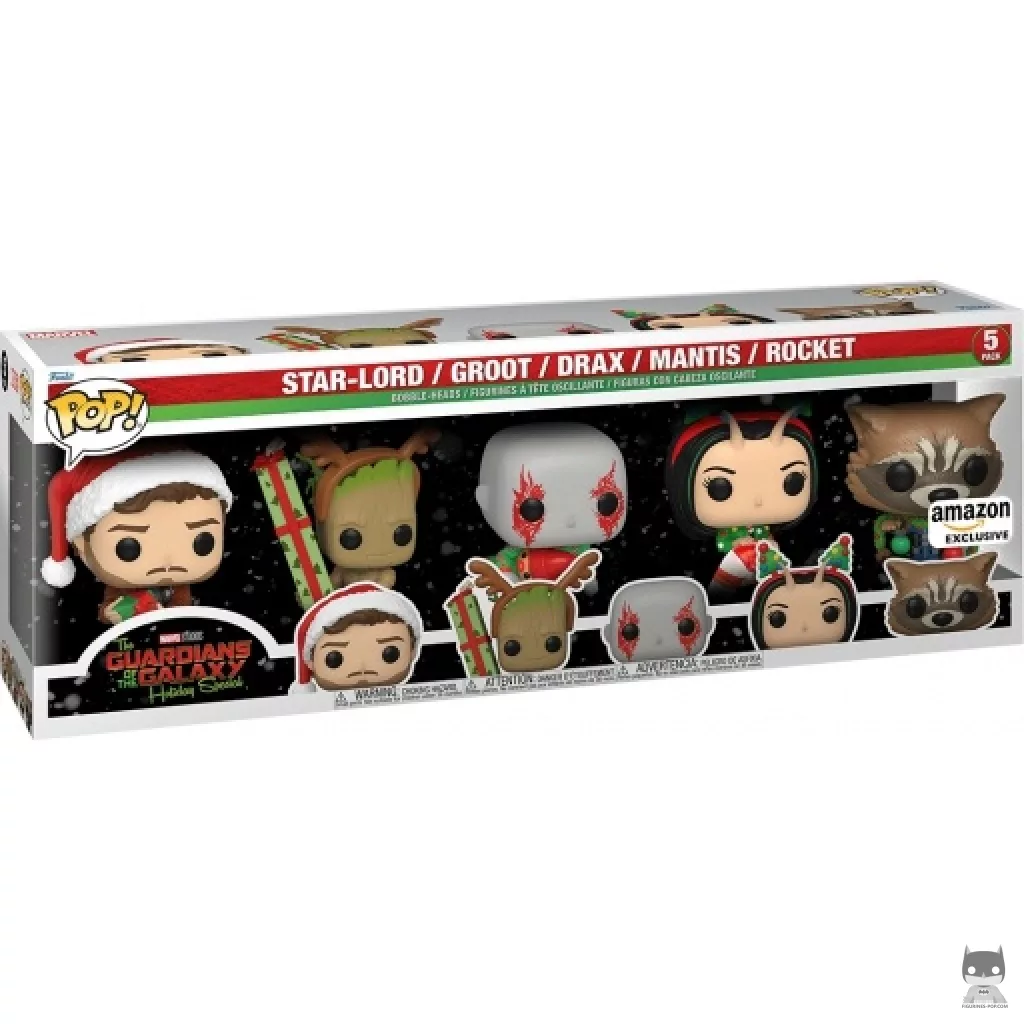 Figurine Funko POP Star-Lord, Groot, Drax, Mantis & Rocket avec boîte