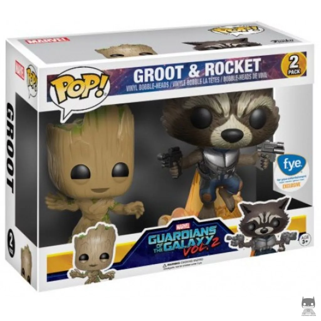 Figurine Funko POP Groot & Rocket avec boîte