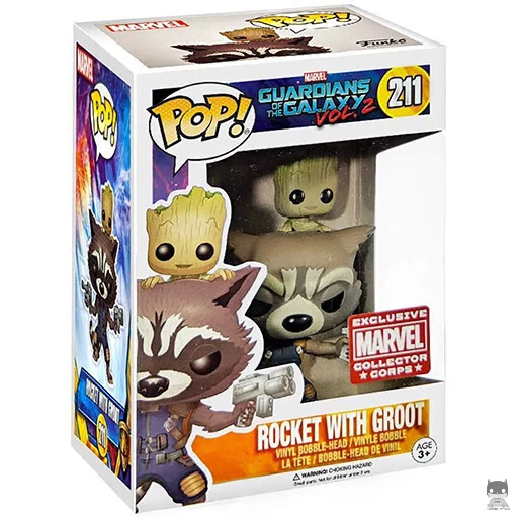Figurine Funko POP Rocket avec bébé Groot avec boîte
