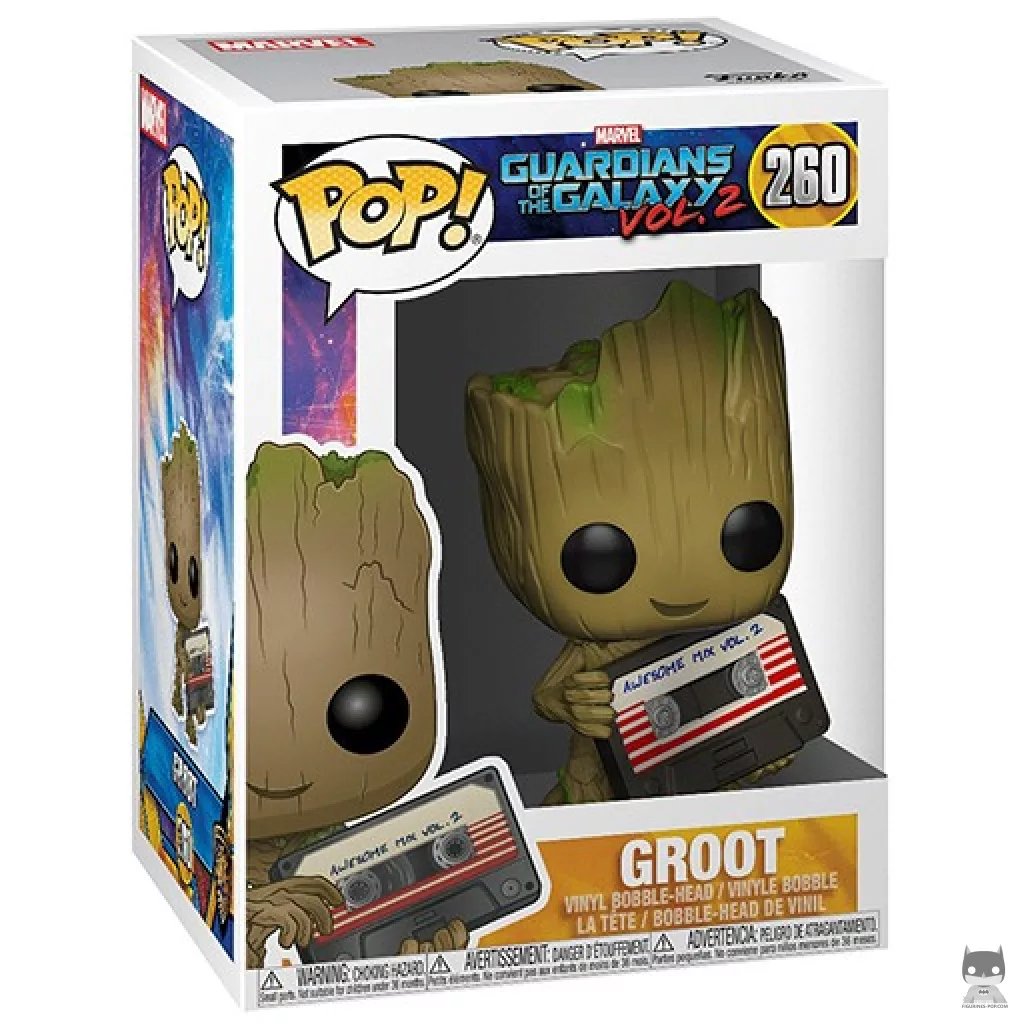 Figurine Funko POP Groot avec Cassette avec boîte