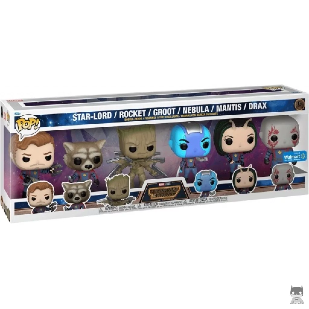 Figurine Funko POP Star-Lord, Rocket, Groot, Nebula, Mantis & Drax avec boîte