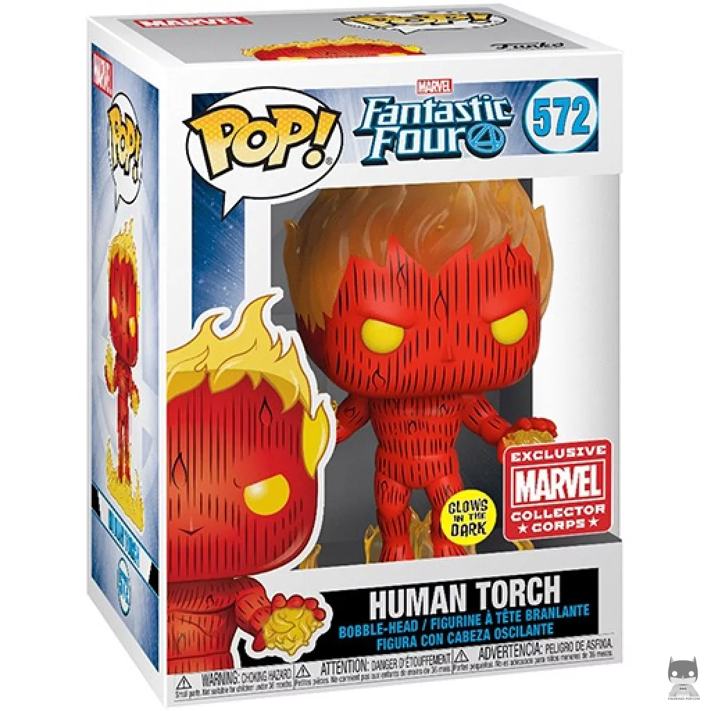 Figurine Funko POP Torche Humaine (Translucent) avec boîte