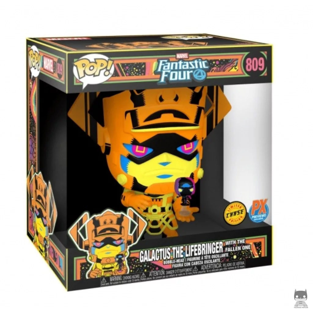 Figurine Funko POP Galactus avec Surfer d'Argent (Blacklight) (Chase) (Supersized) avec boîte