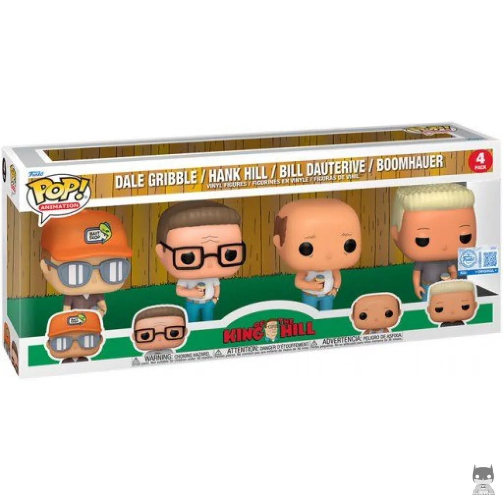 Figurine Funko POP Dale Gribble, Hank Hill, Bill Dauterive & Boomhauer avec boîte
