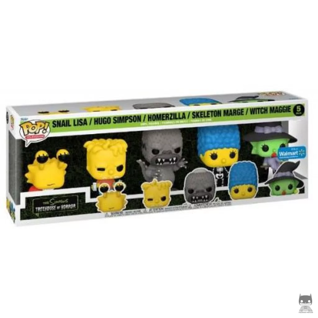 Figurine Funko POP Lisa en Escargot, Jumeau Bart, Homerzilla, Maggie Sorcière & Marge Squelette avec boîte