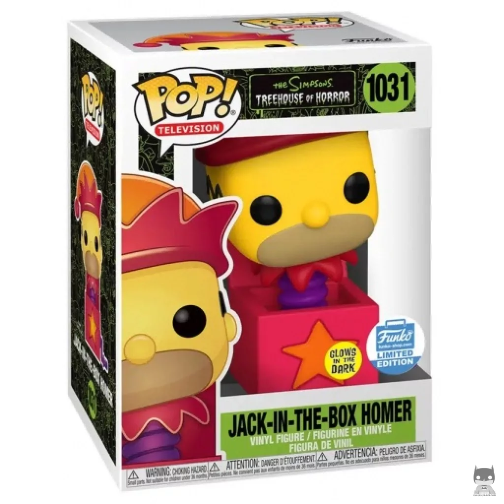 Figurine Funko POP Homer en Jack-in-the-Box (Glow in the Dark) avec boîte