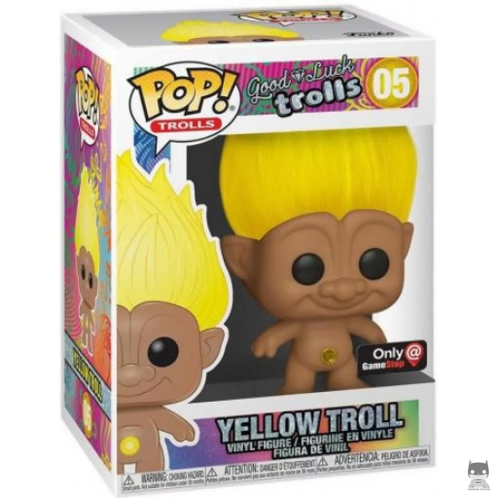 Figurine Funko POP Troll Jaune avec boîte