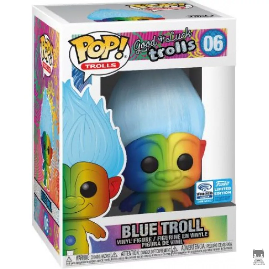Figurine Funko POP Troll Bleu (Rainbow) avec boîte