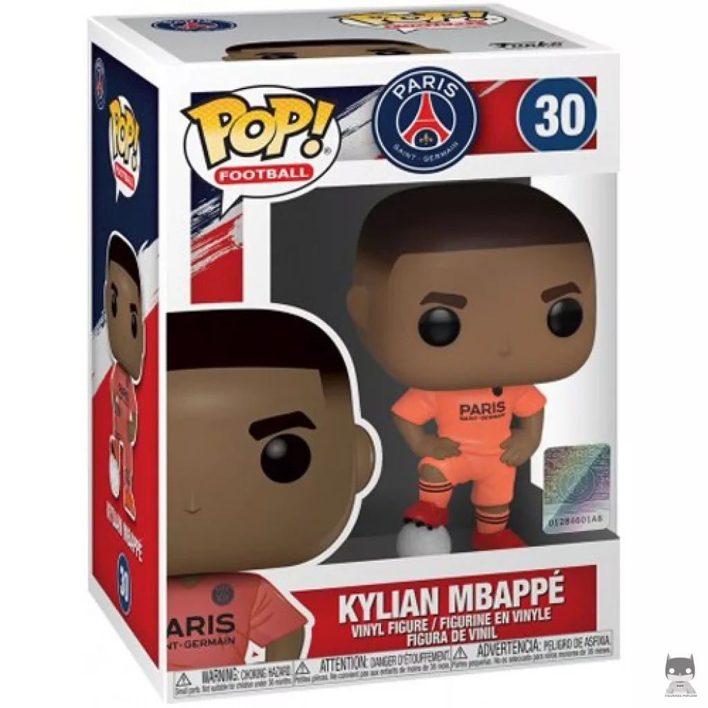 Figurine Funko POP Kylian Mbappé (Paris Saint-Germain) (Orange) avec boîte