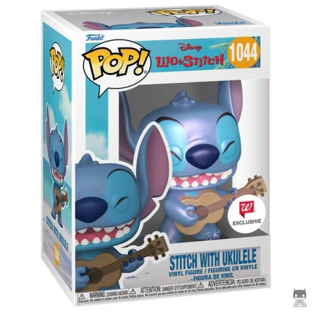 Figurine Funko POP Stitch avec Ukulele (Supersized & Nacré) avec boîte