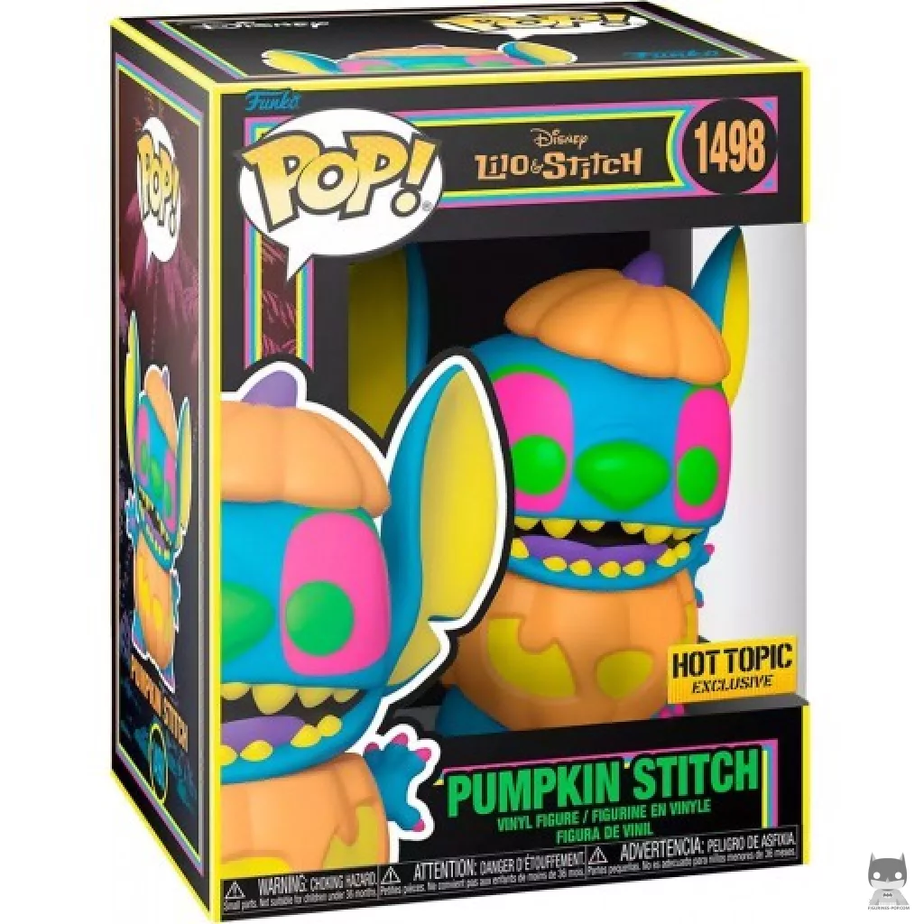 Figurine Funko POP Stitch Citrouille (Black Light) avec boîte