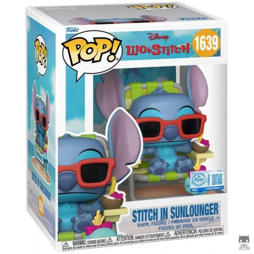 Figurine Funko POP Stitch sur une Chaise Longue avec boîte