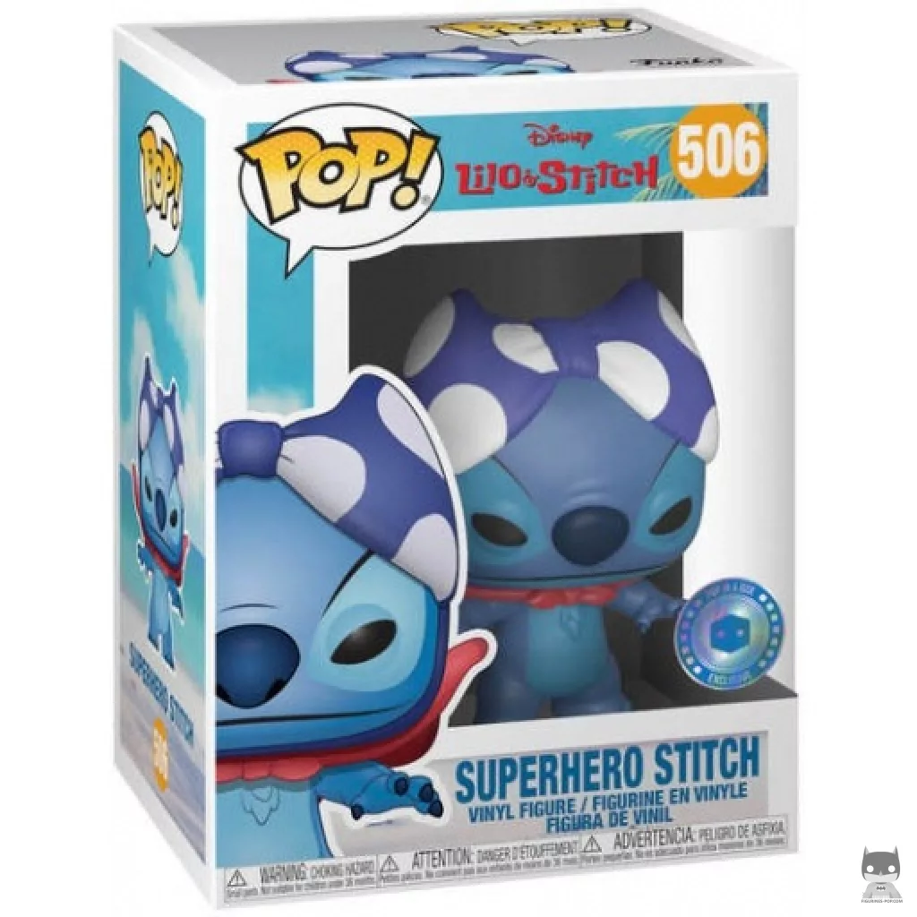 Figurine Funko POP Stitch Super-héro avec boîte
