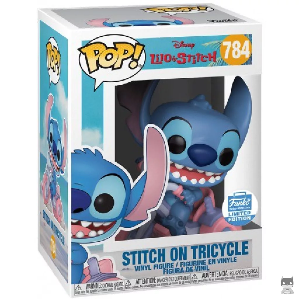 Figurine Funko POP Stitch sur Tricycle avec boîte
