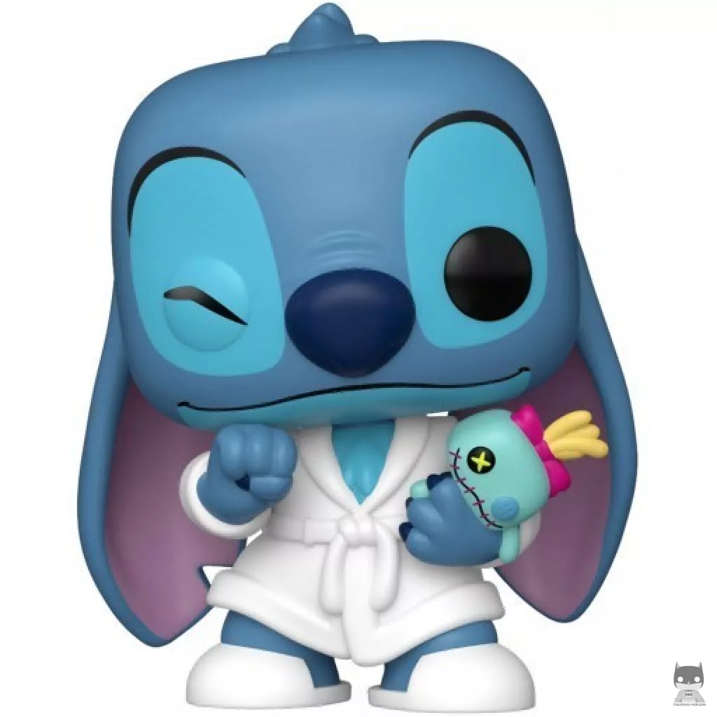 Figurine Funko POP Stitch en Peignoir avec Scrump (Lilo et Stitch)
