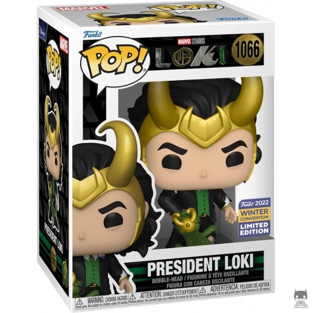 Figurine Funko POP Loki Président mordu avec boîte