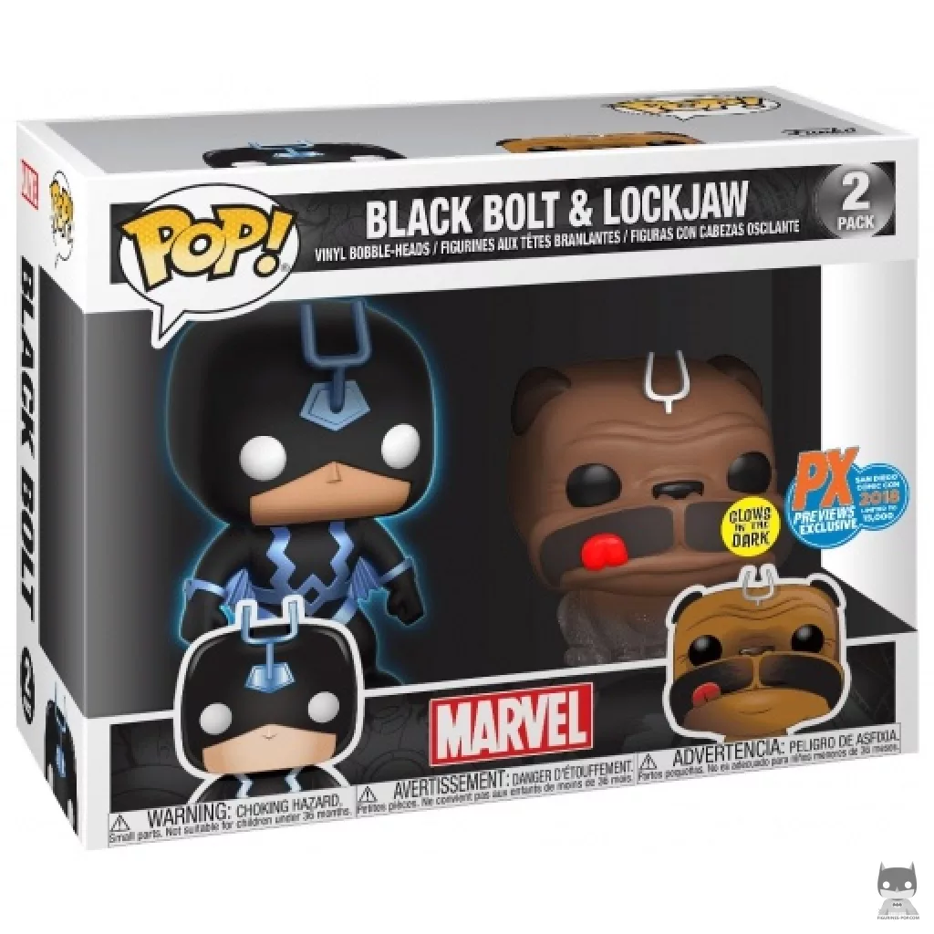 Figurine Funko POP Black Bolt & Lockjaw avec boîte