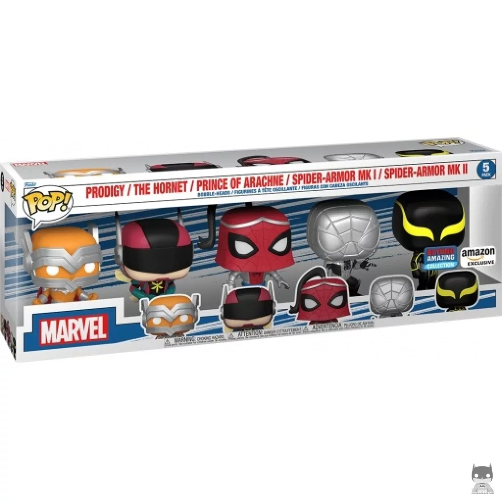 Figurine Funko POP Prodigy, The Hornet, Prince Of Arachne, Spider-Armor MK I & Spider-Armor MK II avec boîte