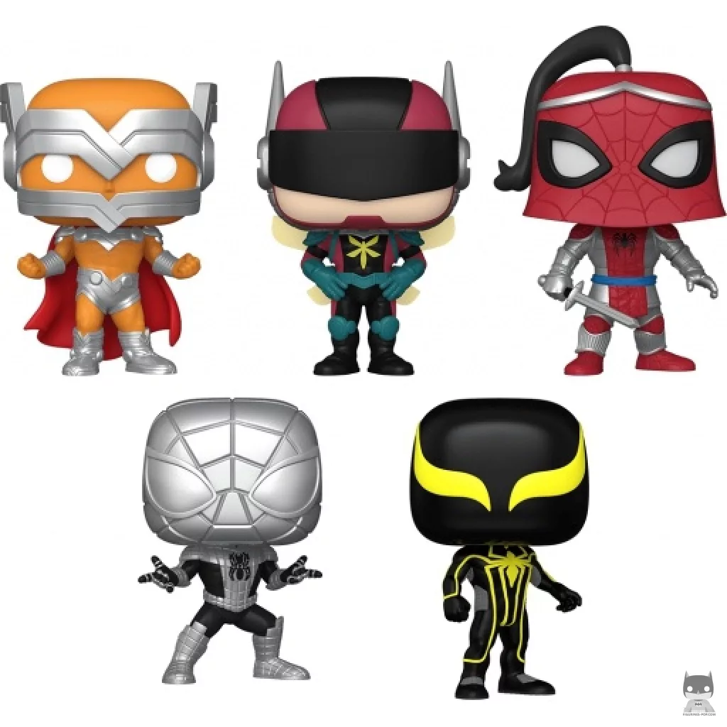 Figurine Funko POP Prodigy, The Hornet, Prince Of Arachne, Spider-Armor MK I & Spider-Armor MK II (Marvel Comics)