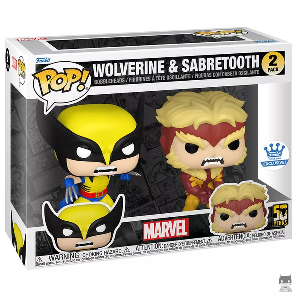 Figurine Funko POP Wolverine & Dents-de-sabre avec boîte