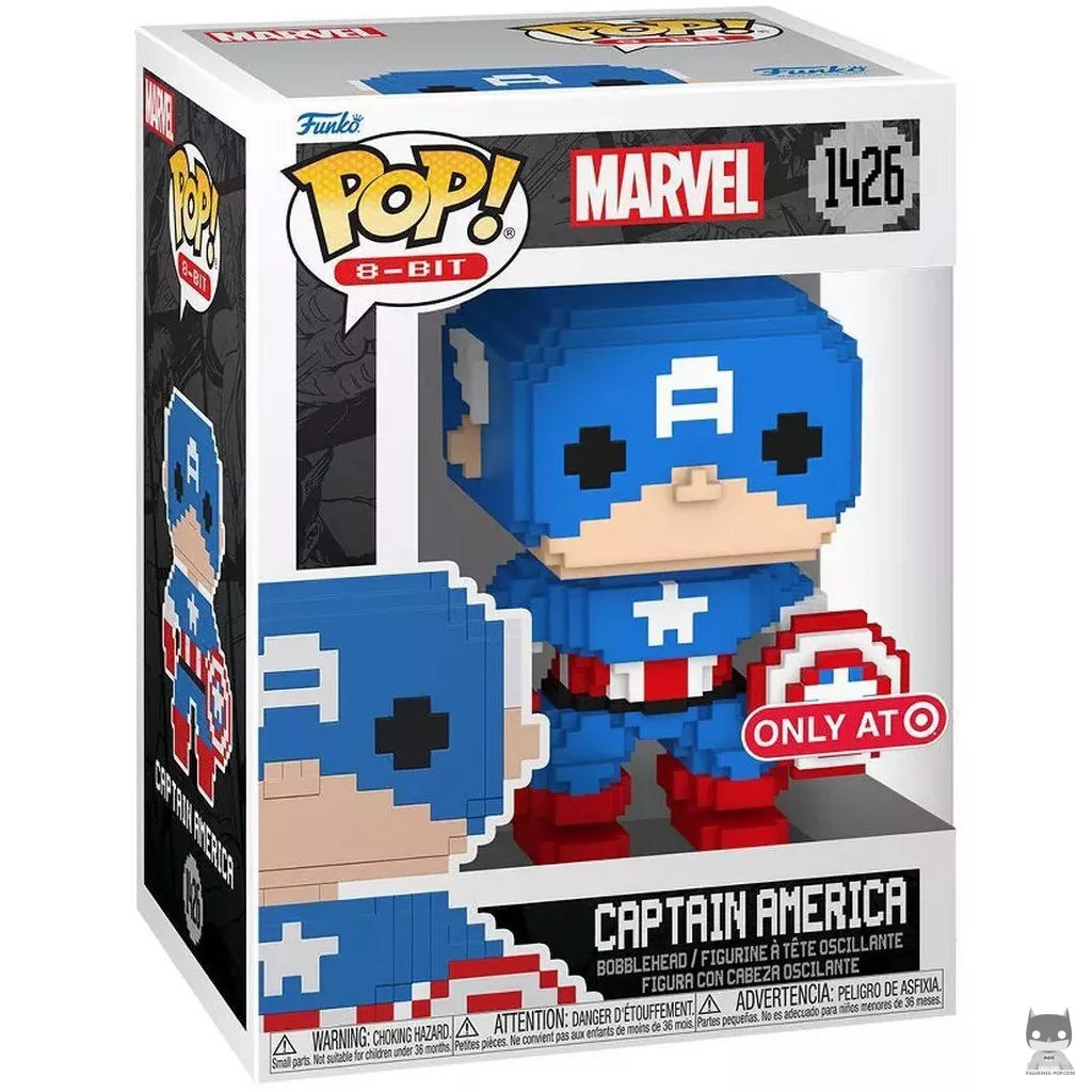 Figurine Funko POP Captain America (8-Bit) avec boîte