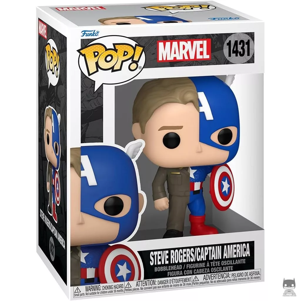Figurine Funko POP Steve Rogers / Captain America (Split) avec boîte