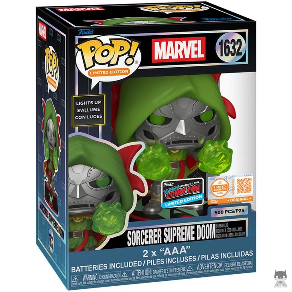 Figurine Funko POP Doom, le Sorcier Suprême (Lumières et Son) avec boîte