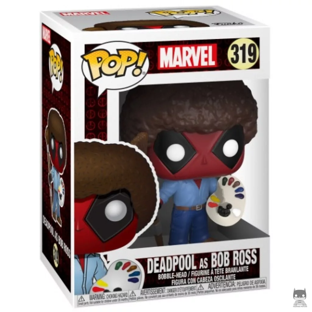 Figurine Funko POP Deadpool en Bob Ross avec boîte
