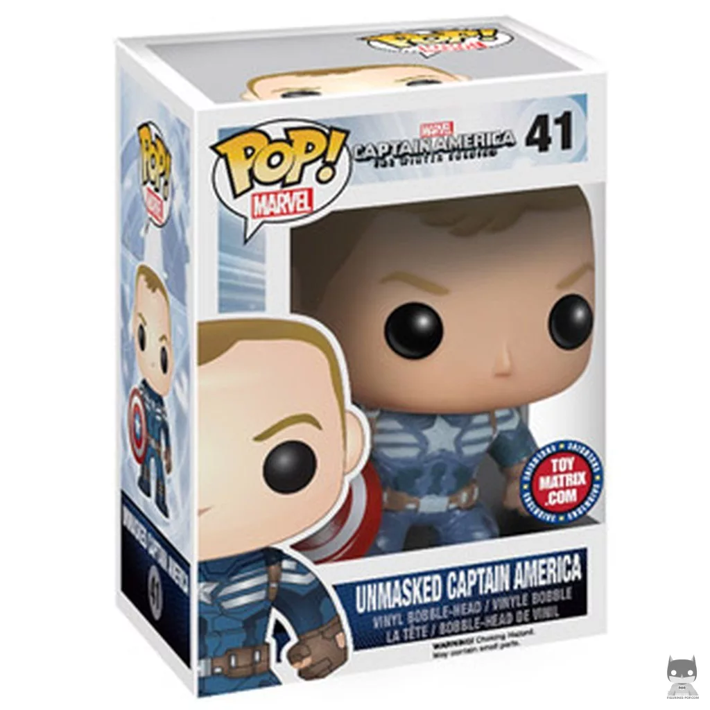 Figurine Funko POP Captain America (Sans Masque) avec boîte