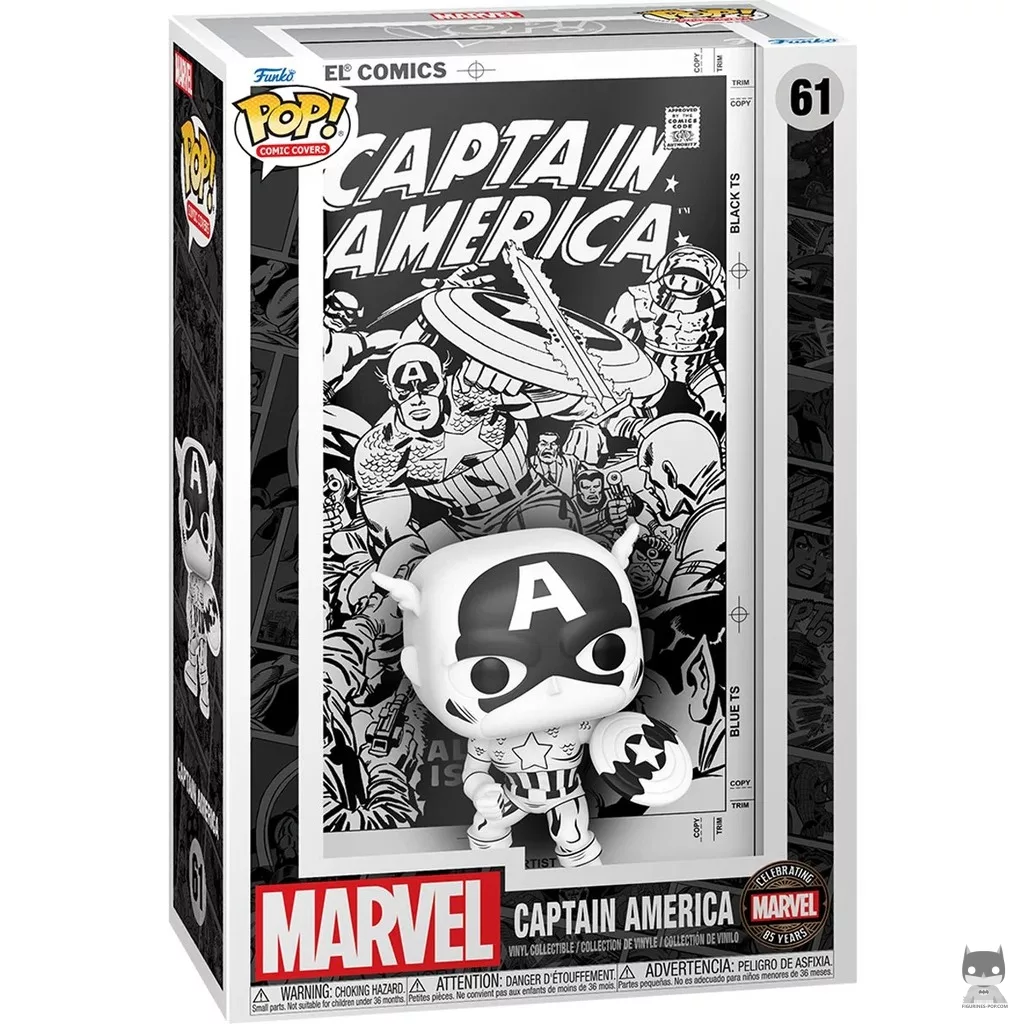 Figurine Funko POP Captain America (Noir et blanc) avec boîte