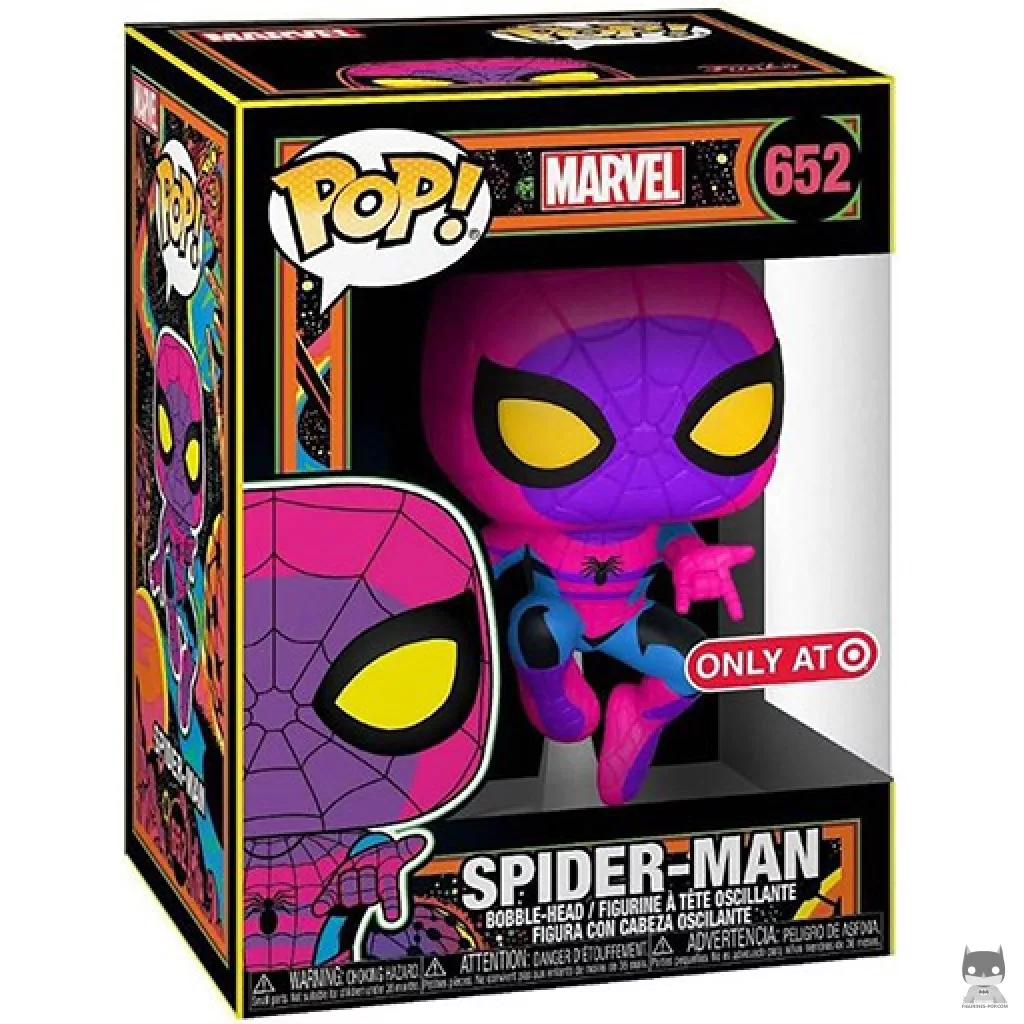 Figurine Funko POP Spider-Man (Blacklight) avec boîte