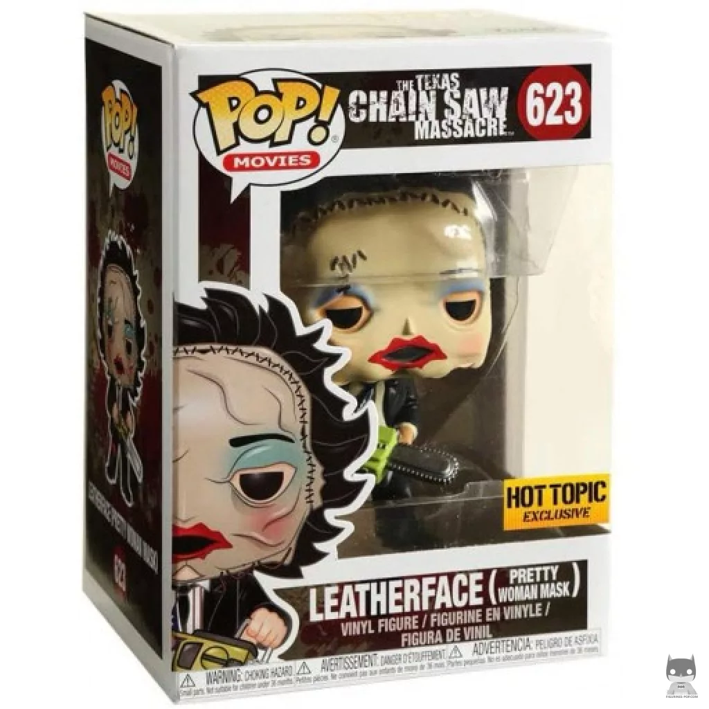 Figurine Funko POP Leatherface avec masque de jolie femme avec boîte