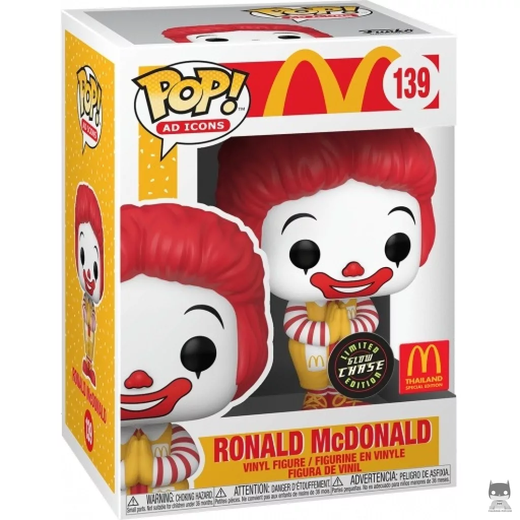 Figurine Funko POP Ronald McDonald (Chase & Glow in the Dark) avec boîte