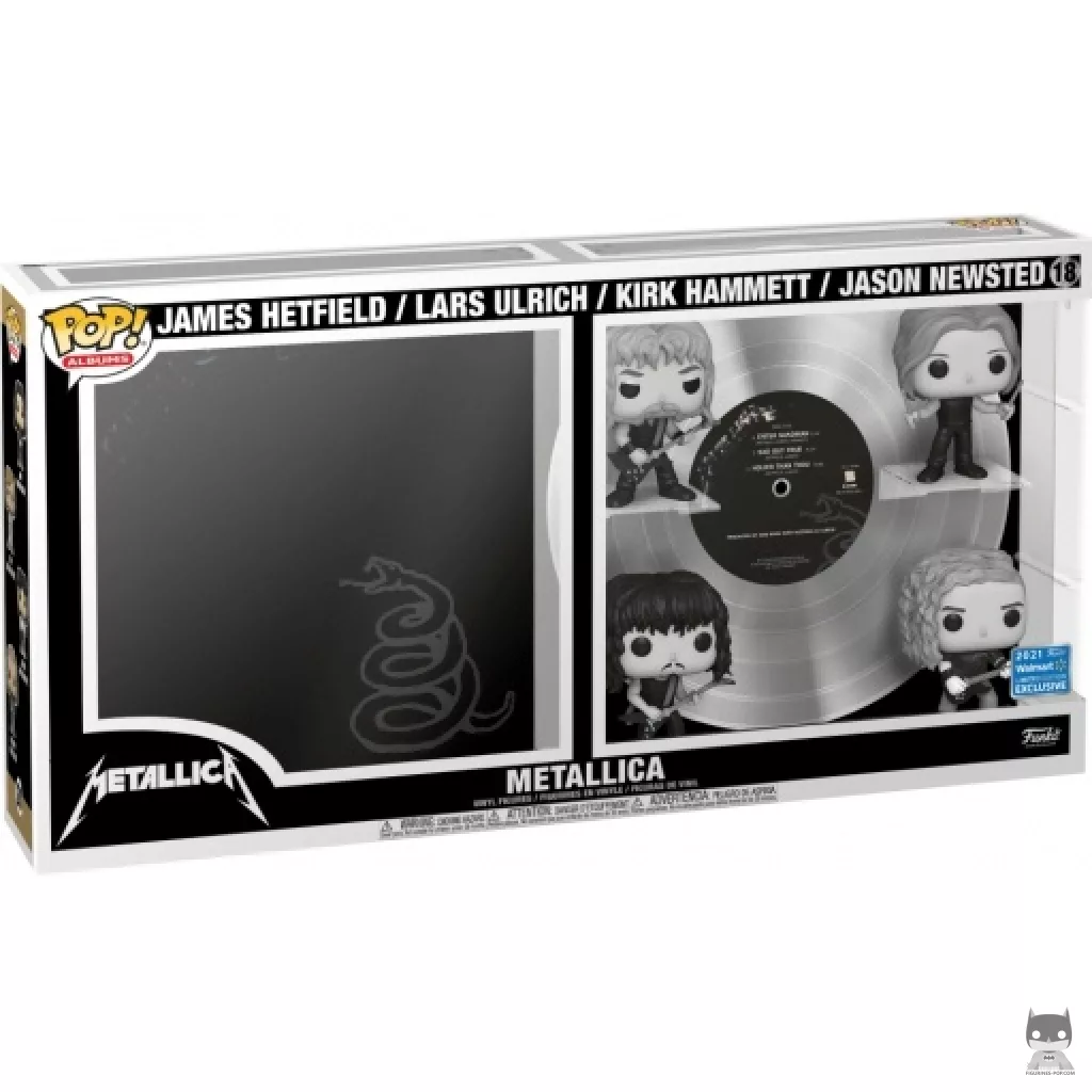 Figurine Funko POP Metallica : Black Album (James Hetfield, lars Ulrich, Kirk Hammett & Jason Newsted) avec boîte