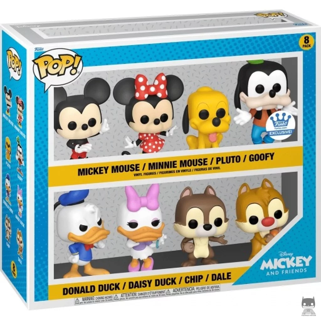 Figurine Funko POP Mickey Mouse, Minnie Mouse, Pluto, Dingo, Donald Duck, Daisy Duck, Tic & tac avec boîte