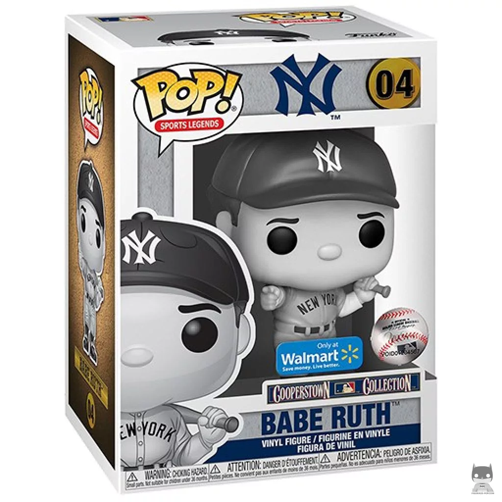 Figurine Funko POP Babe Ruth (Noir & Blanc) avec boîte