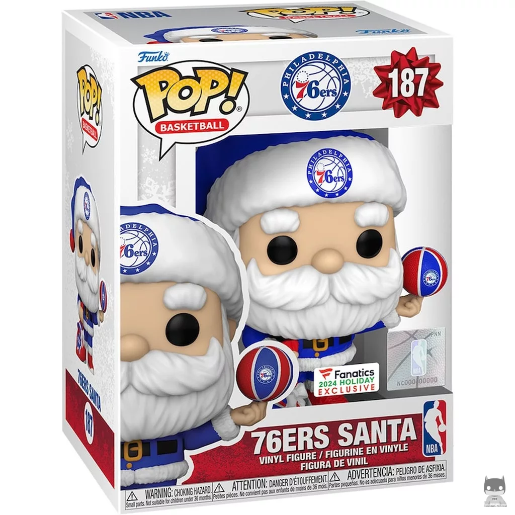 Figurine Funko POP Père Noël Philadelphia 76ers avec boîte