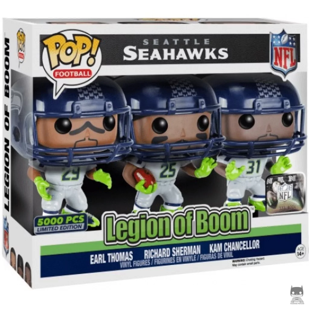 Figurine Funko POP Seahawks Thomas, Sherman & Chancellor avec boîte