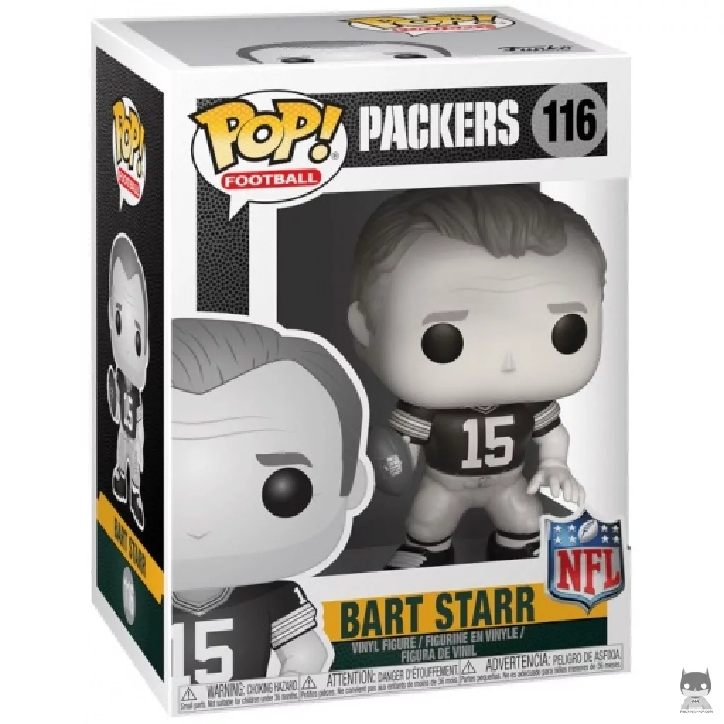 Figurine Funko POP Bart Starr (Noir & Blanc) avec boîte
