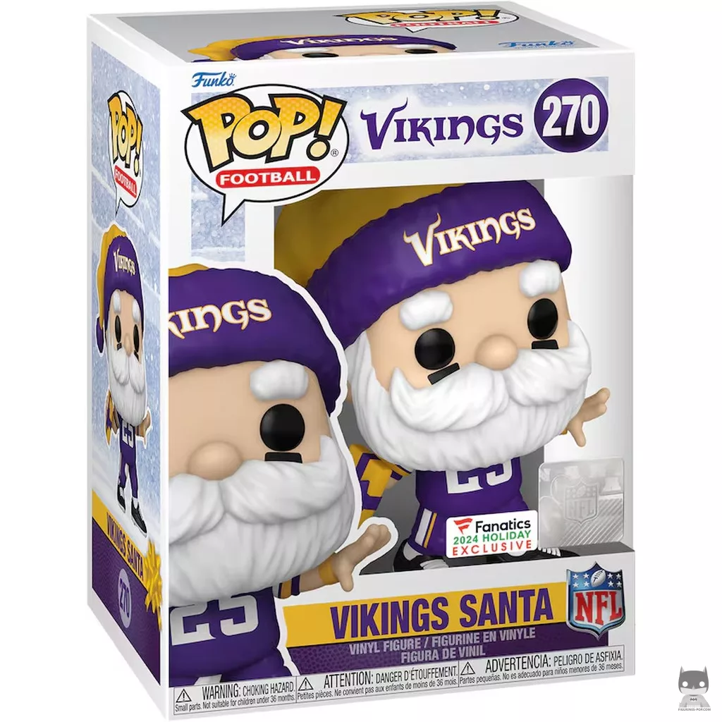 Figurine Funko POP Père Noël Minnesota Vikings avec boîte