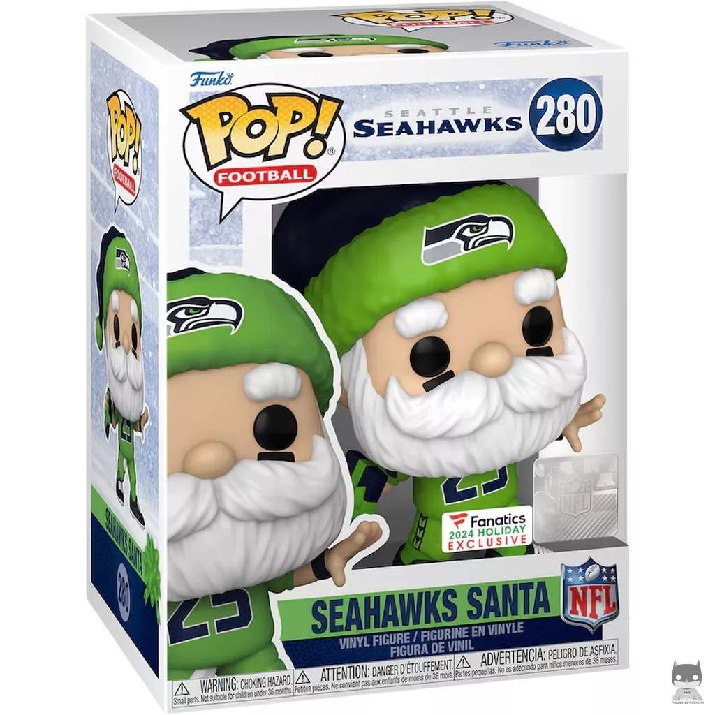 Figurine Funko POP Père Noël Seattle Seahawks avec boîte