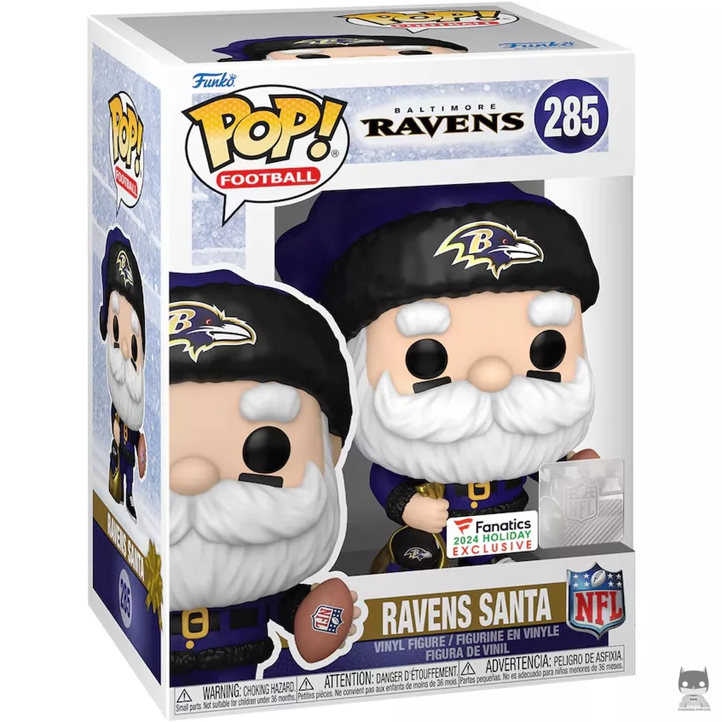 Figurine Funko POP Père Noël Baltimore Ravens avec boîte