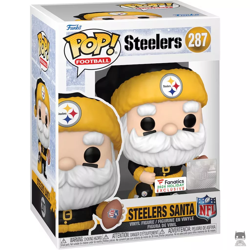 Figurine Funko POP Père Noël Pittsburgh Steelers avec boîte