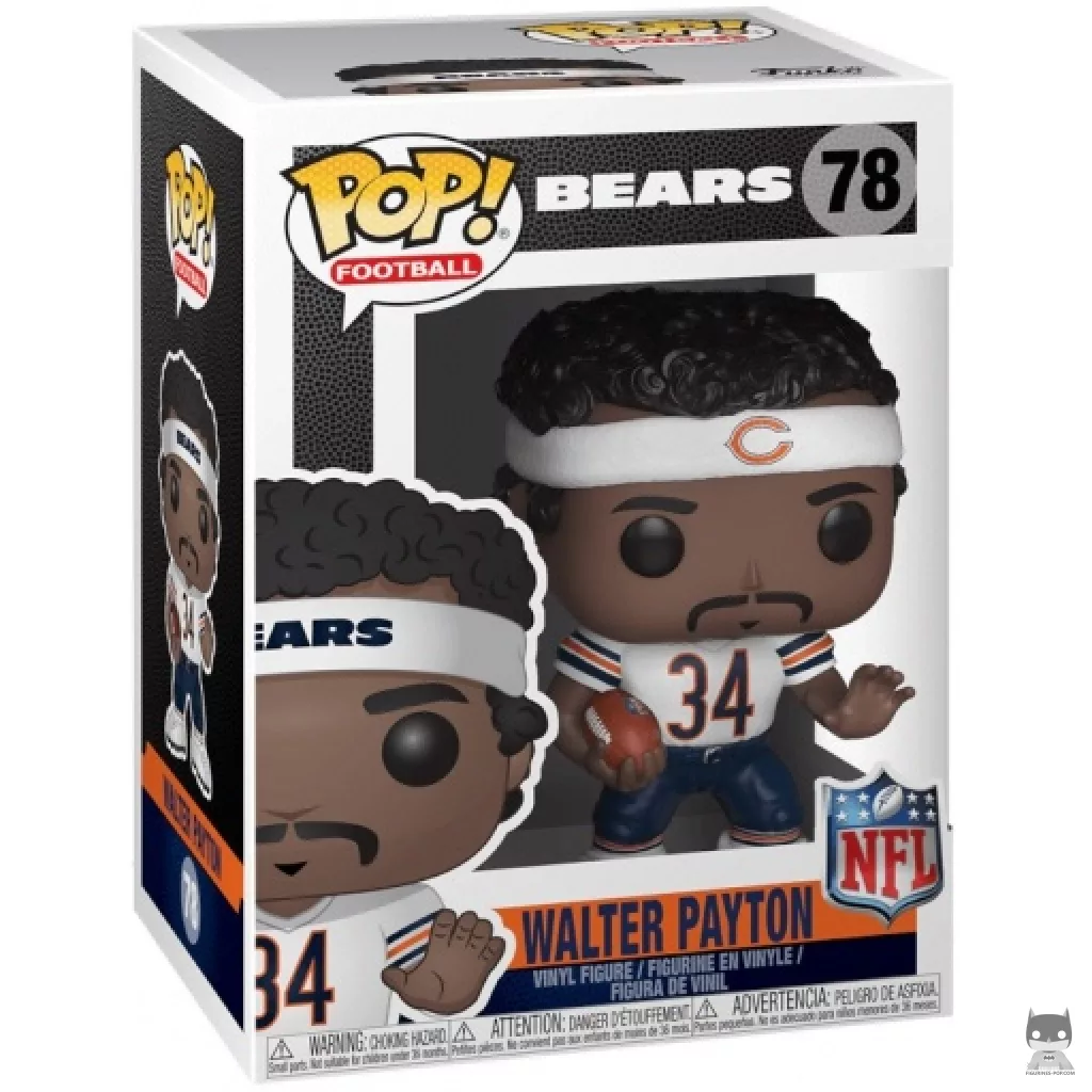 Figurine Funko POP Walter Payton (Maillot Extérieur) avec boîte