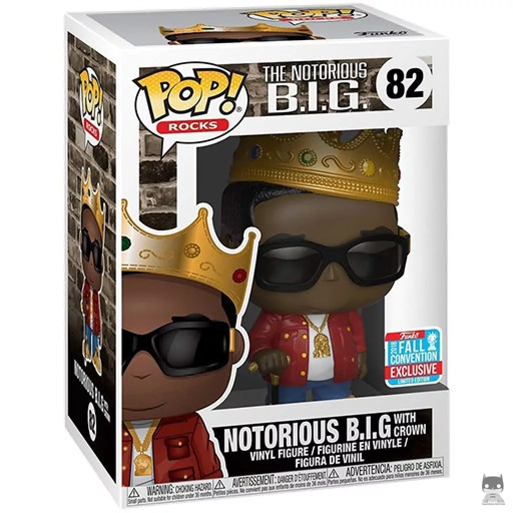 Figurine Funko POP Notorious B.I.G. avec Couronne (Veste Rouge) avec boîte