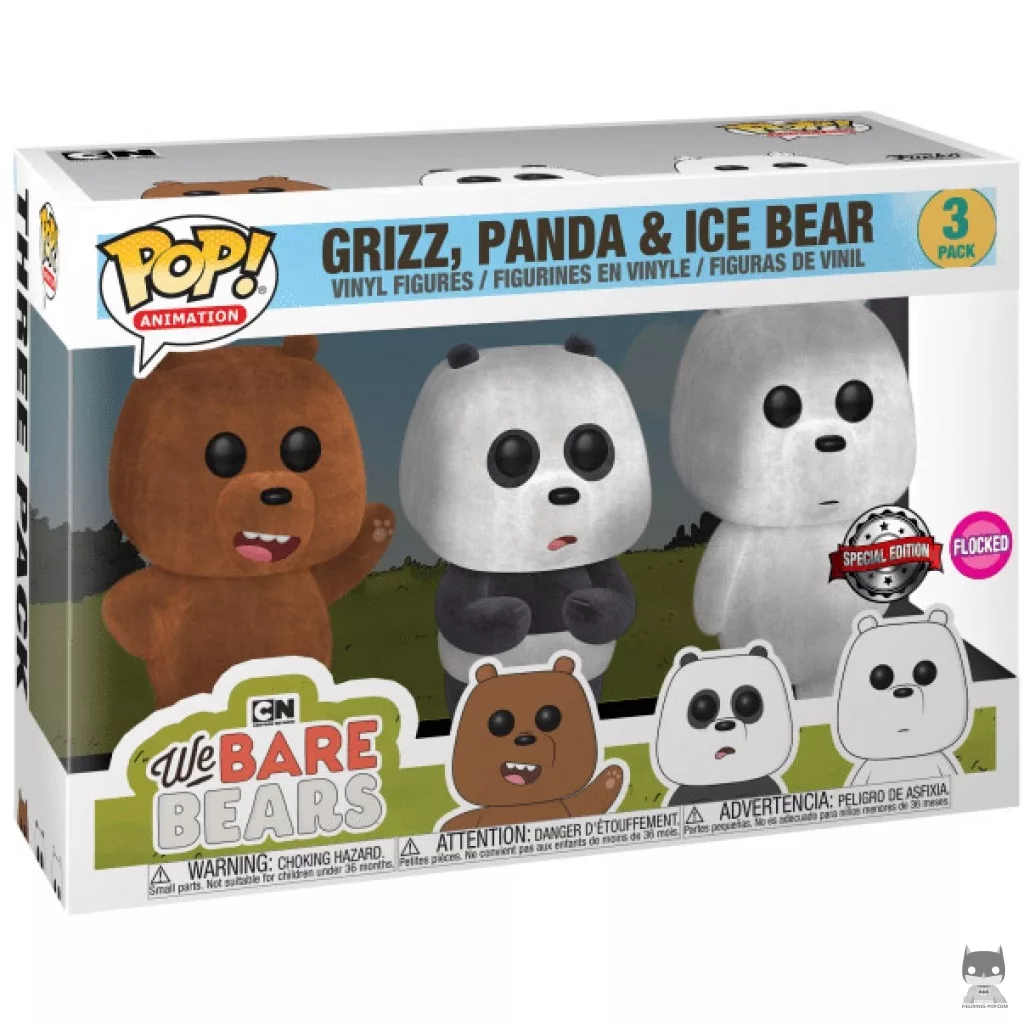 Figurine Funko POP Grizzly, Panda & Polaire (Flocked) avec boîte
