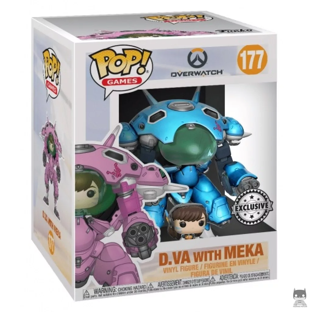 Figurine Funko POP D.Va avec Meka (Skin Blueberry) (Supersized) avec boîte